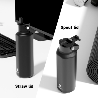 18oz hexagonal water bottle pure black