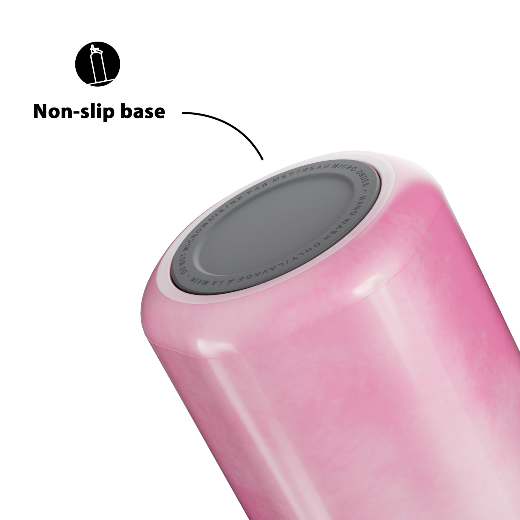 18oz hexagonal water bottle gradient pink white