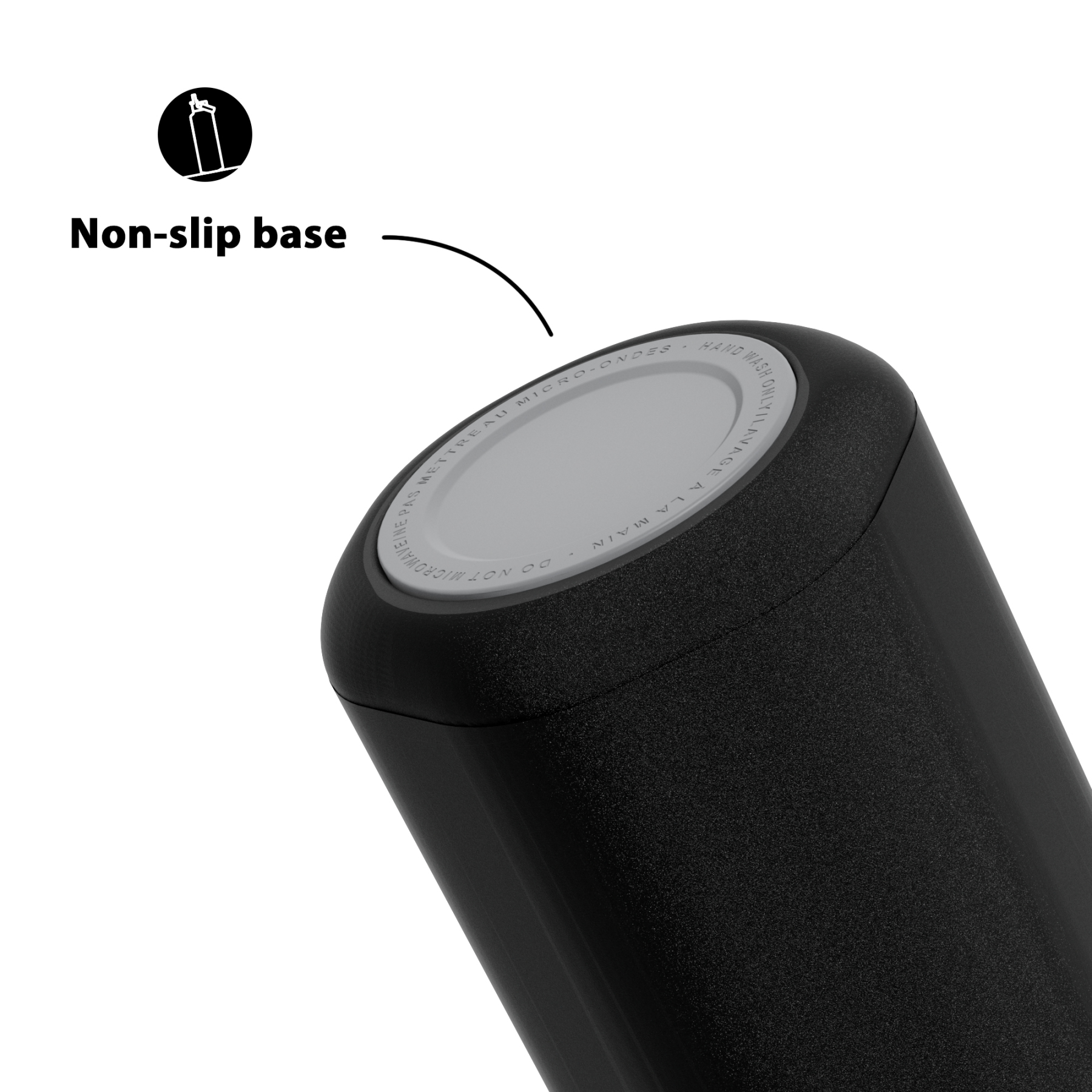 18oz hexagonal water bottle pure black