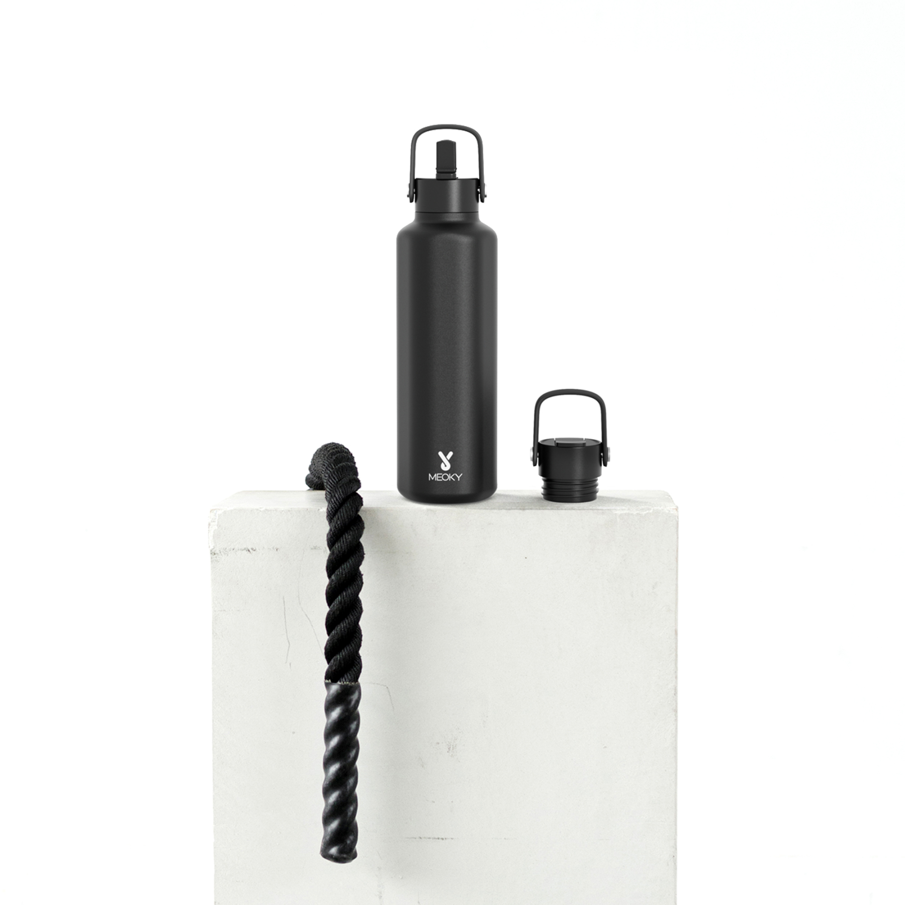 18oz hexagonal water bottle pure black