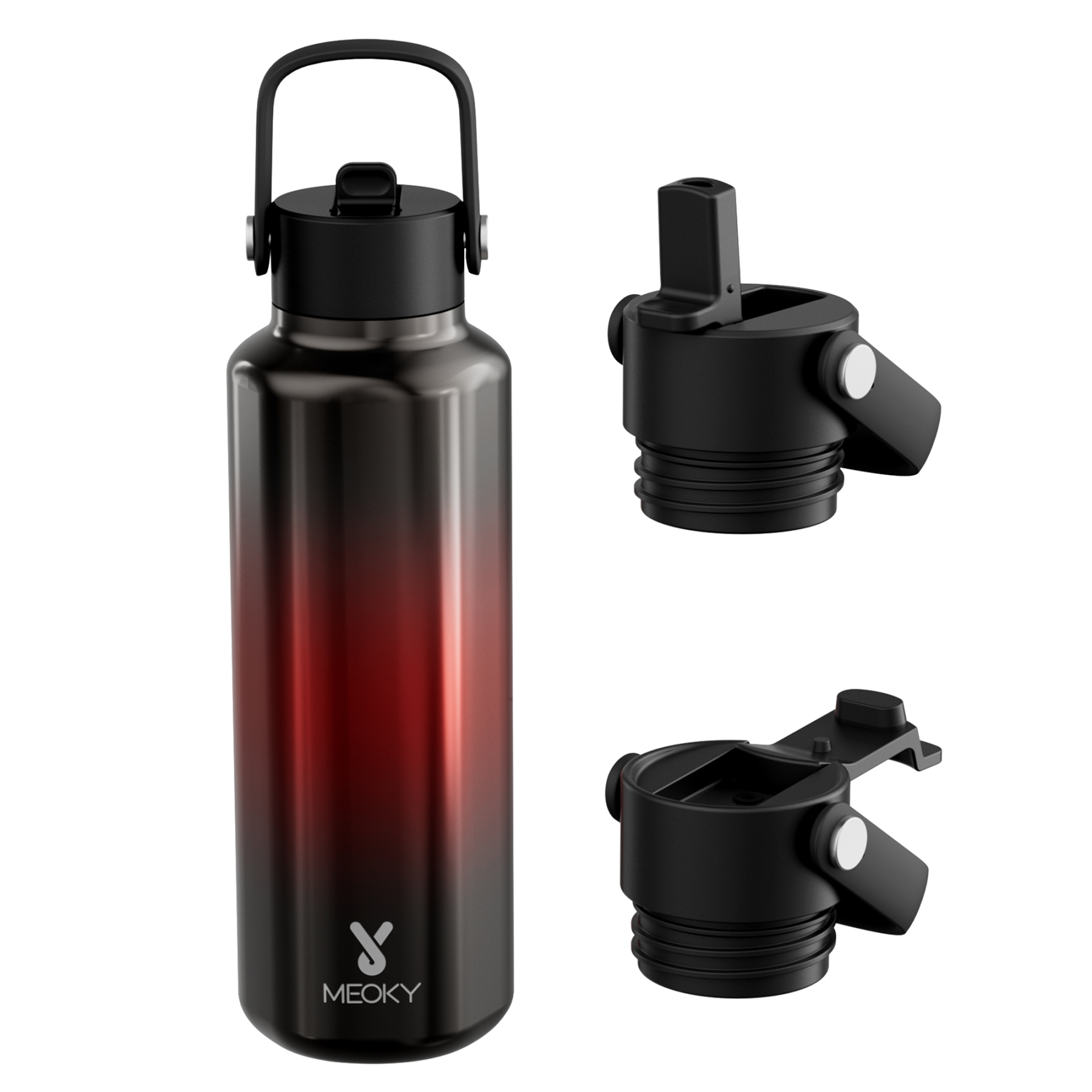 18oz hexagonal water bottle gradient black orange