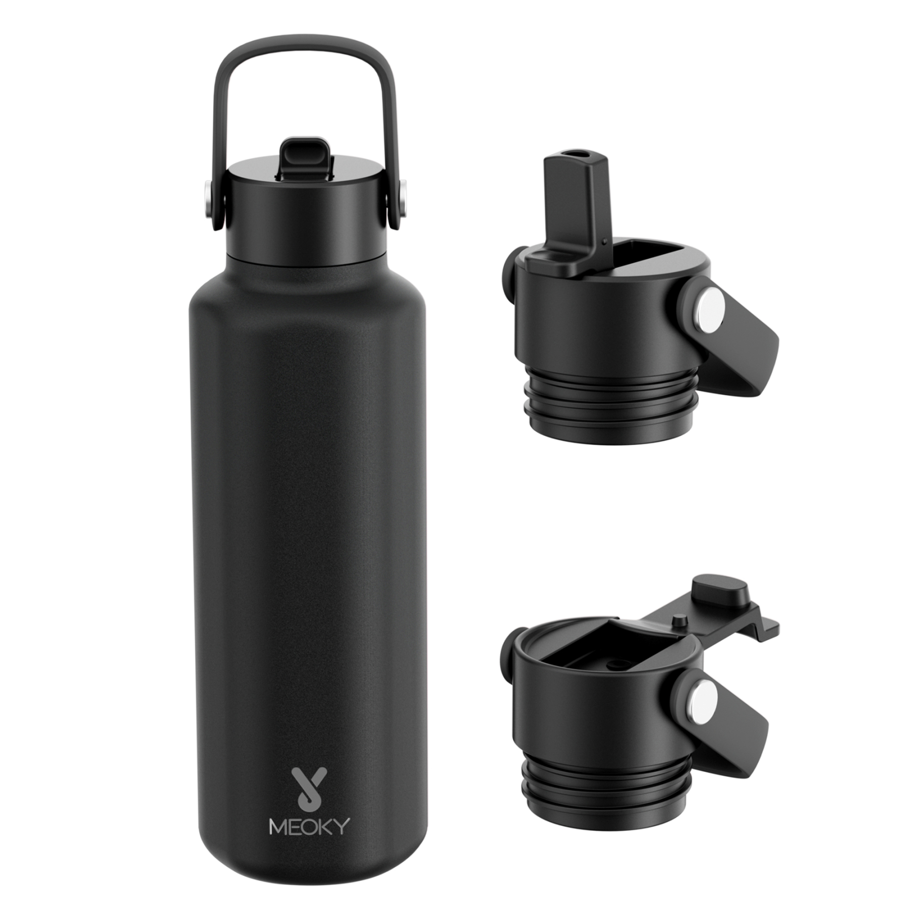 18oz hexagonal water bottle pure black