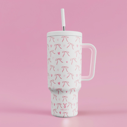40oz Tumbler With Straw Bow Tie-Sweet Knot