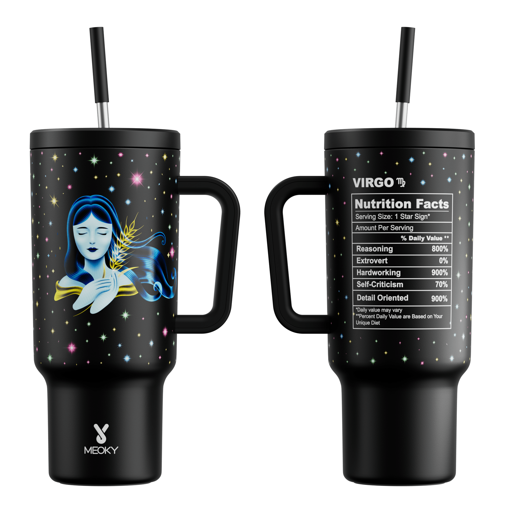 40oz Tumbler With Straw Zodiac Collection-VIRGO