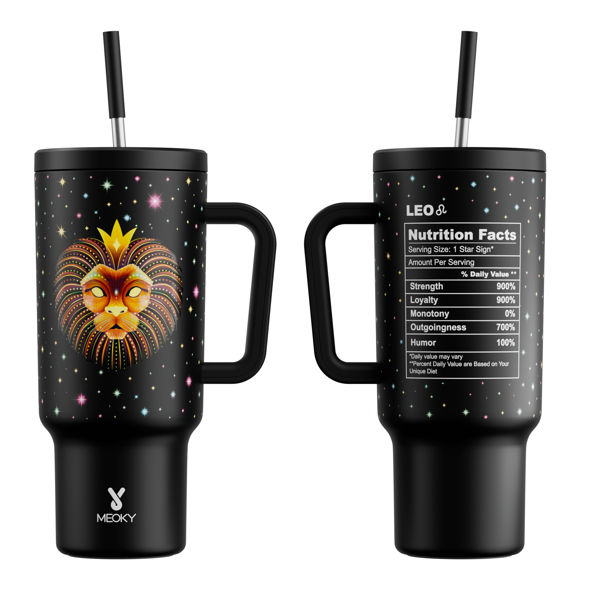 40oz Tumbler With Straw Zodiac Collection-LEO