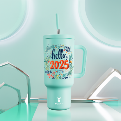 40oz Tumbler With Straw Customized - Happy 2025 New Year ！- Gifts for yourself, family, friends, lovers!