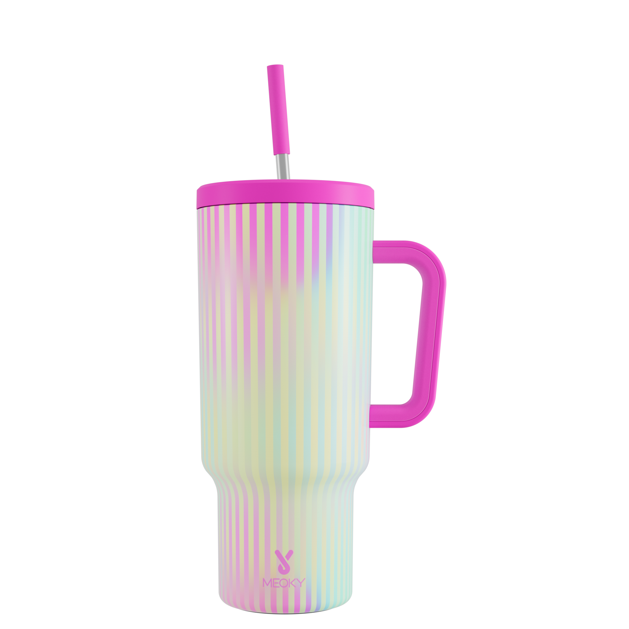 40oz Tumbler With Straw Stripe Collection-Blush Beam