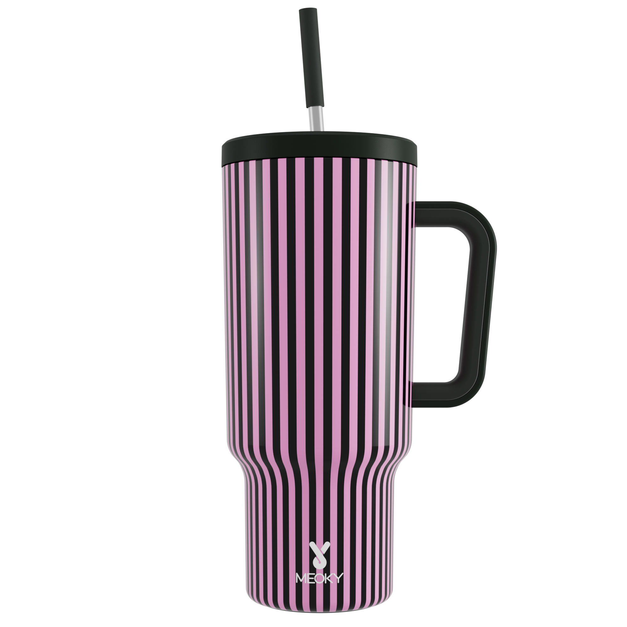 40oz Tumbler With Straw Stripe Collection-Stripe Noir