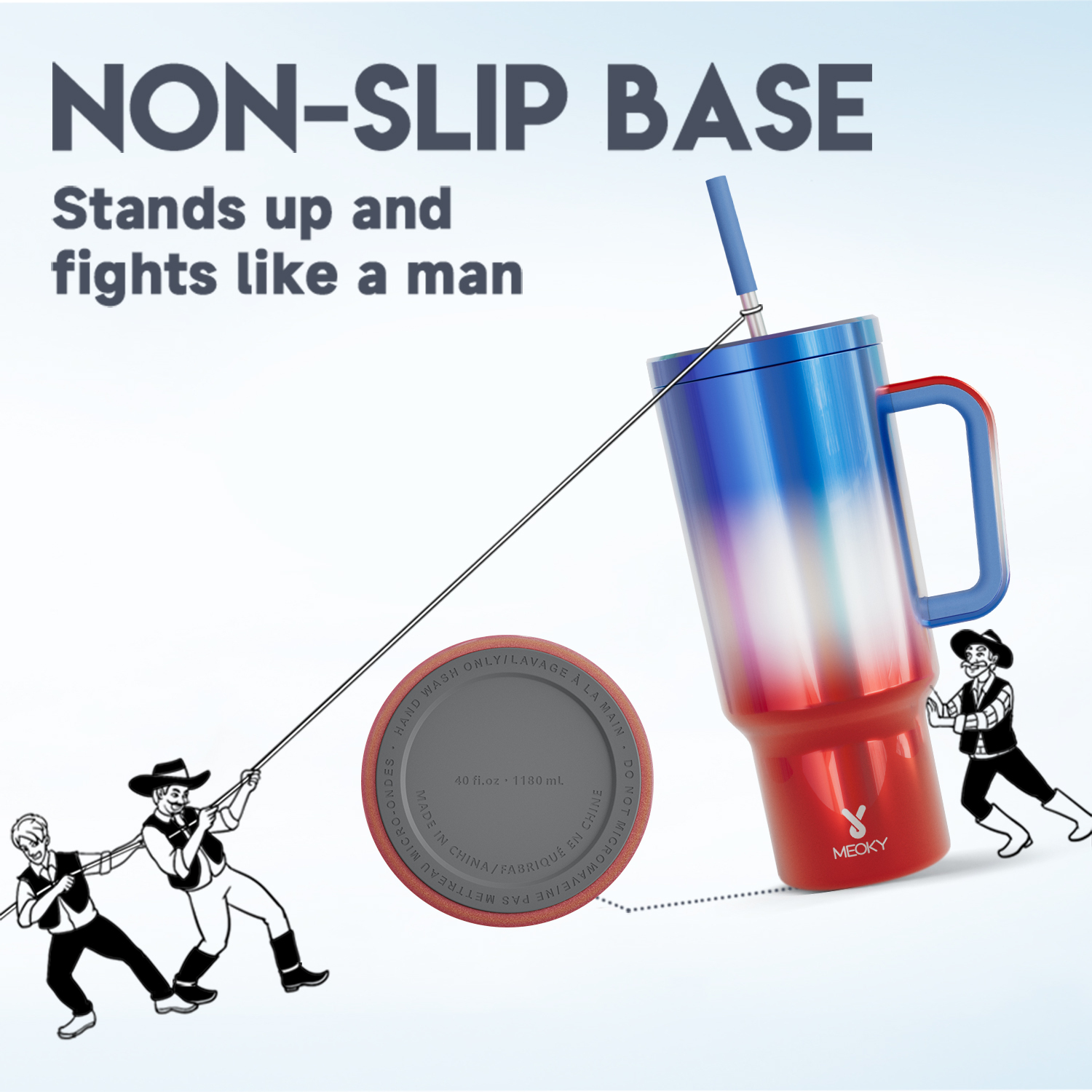 40oz Tumbler With Straw Mirrors Collection-Blue-Red