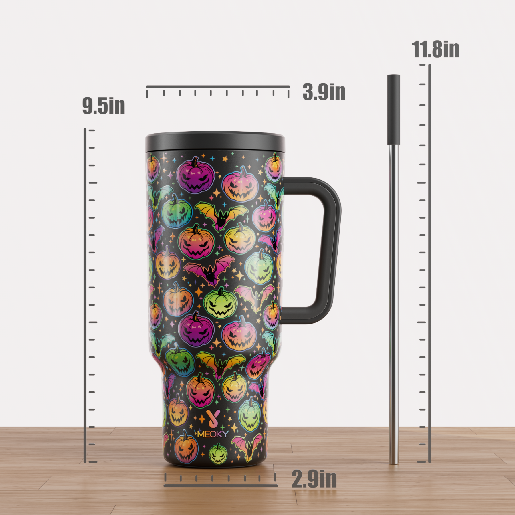 40oz Tumbler With Straw Halloween Special Edition-Color Pumpkin-Limited Edition