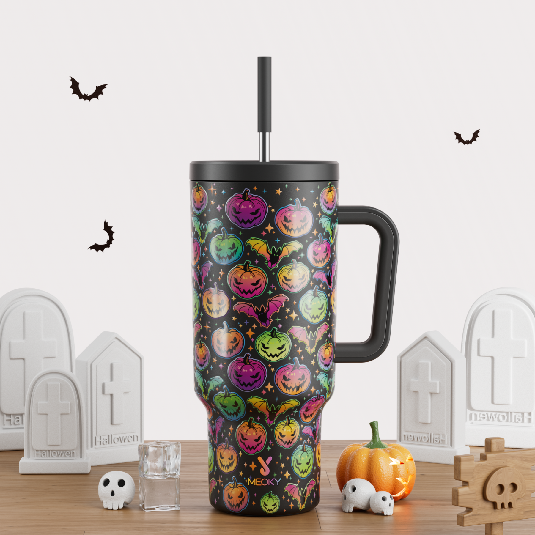 40oz Tumbler With Straw Halloween Special Edition-Color Pumpkin-Limited Edition