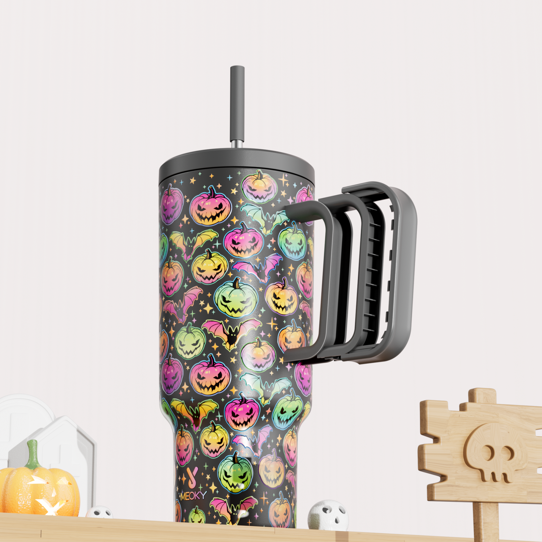 40oz Tumbler With Straw Halloween Special Edition-Color Pumpkin-Limited Edition