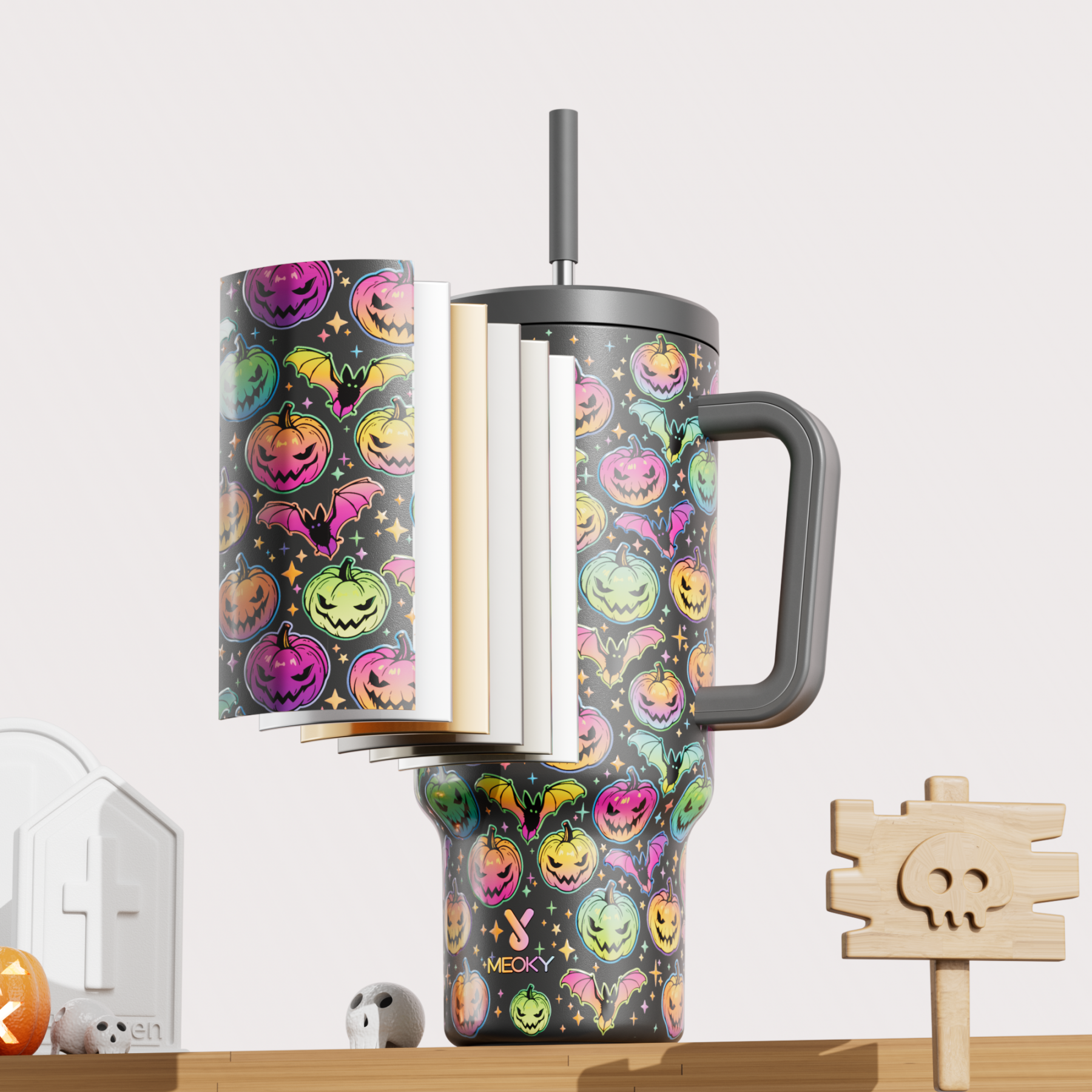 40oz Tumbler With Straw Halloween Special Edition-Color Pumpkin-Limited Edition