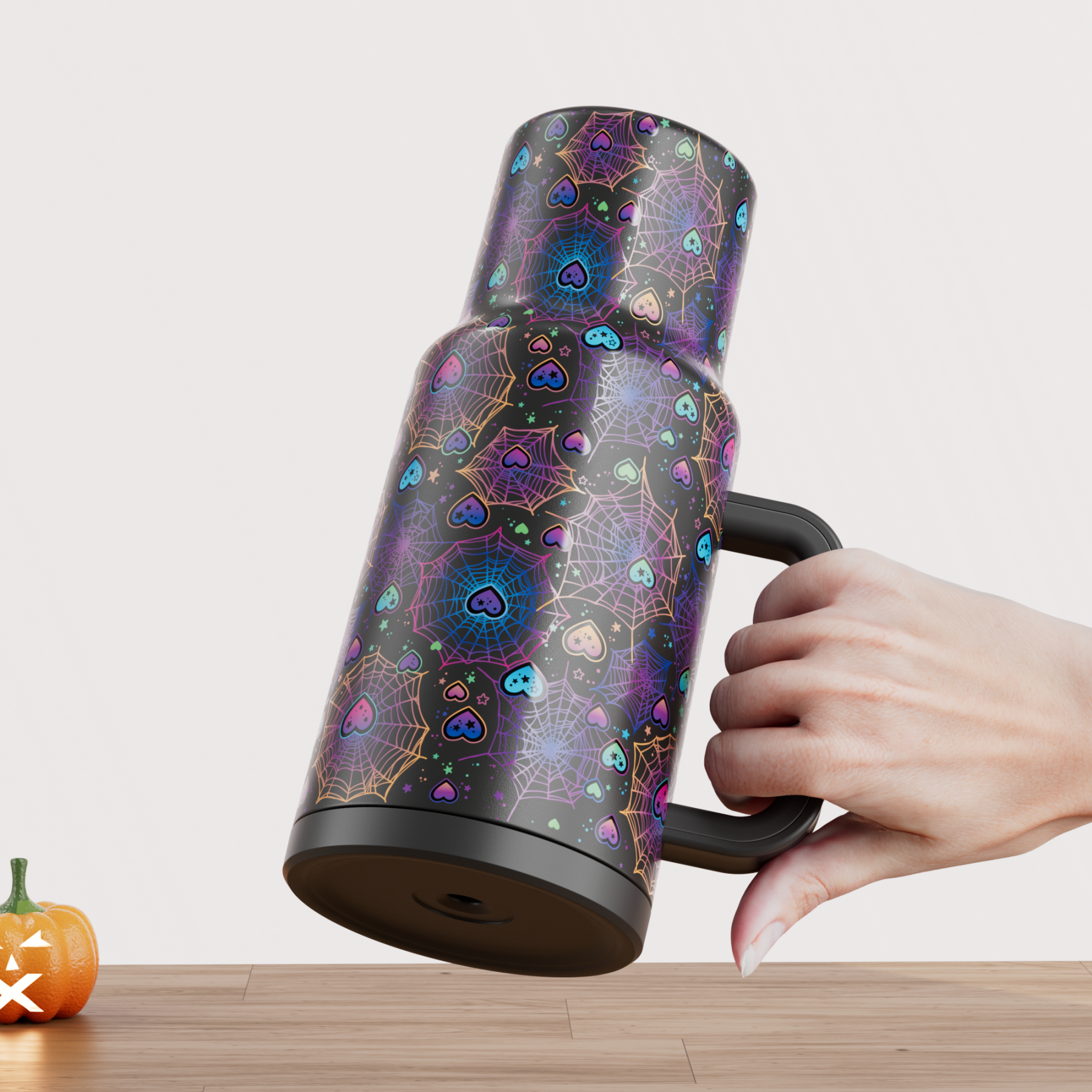 40oz Tumbler With Straw Halloween Special Edition-Black Spider Web-Limited Edition