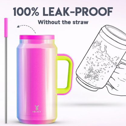 64oz water bottle straw gradient rainbow