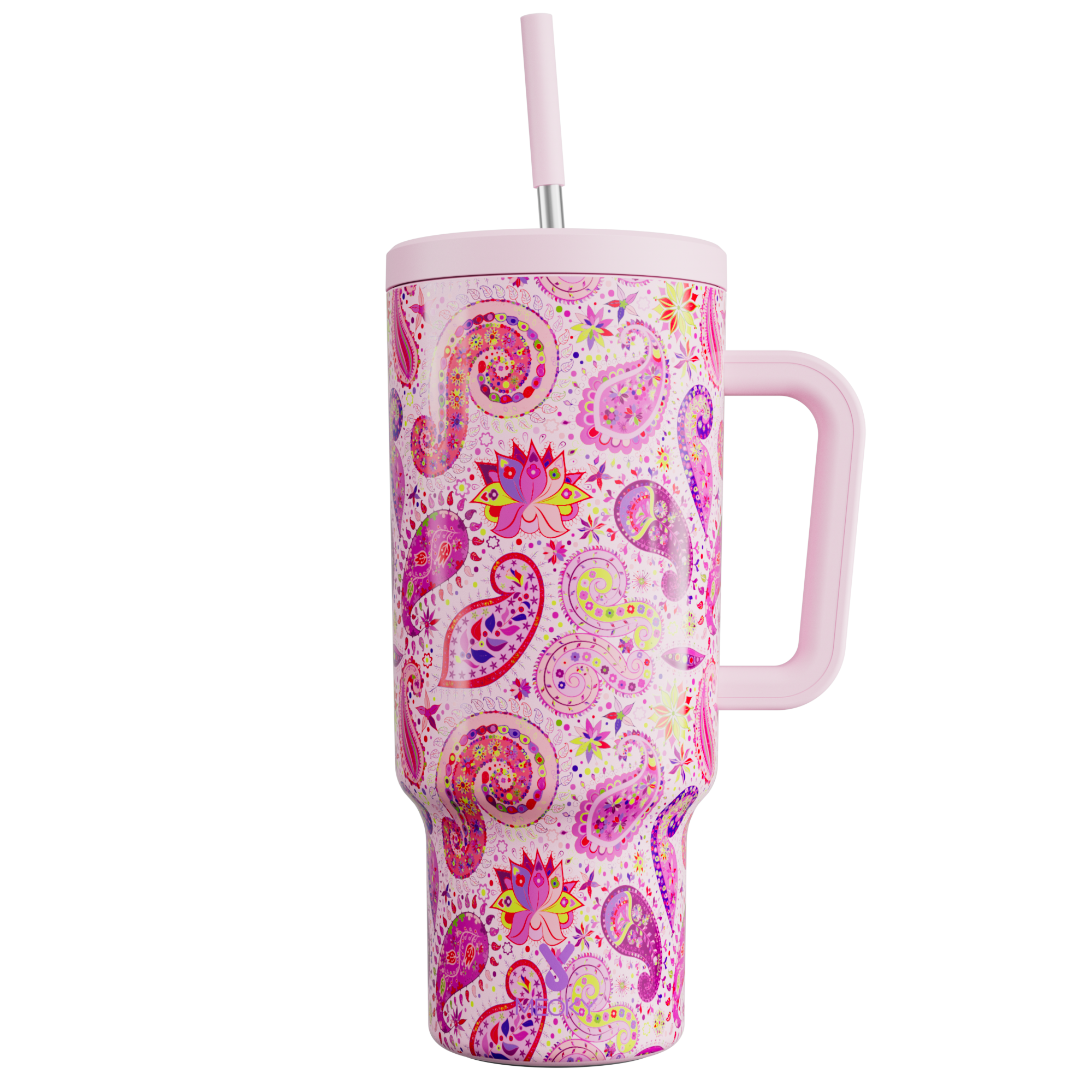 40oz Tumbler With Straw Paisley Collection-Magic Bloom