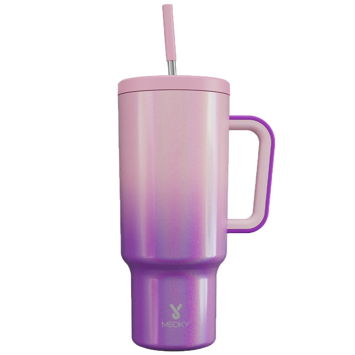 40oz Tumbler With Straw Gradient Collection-purple pink