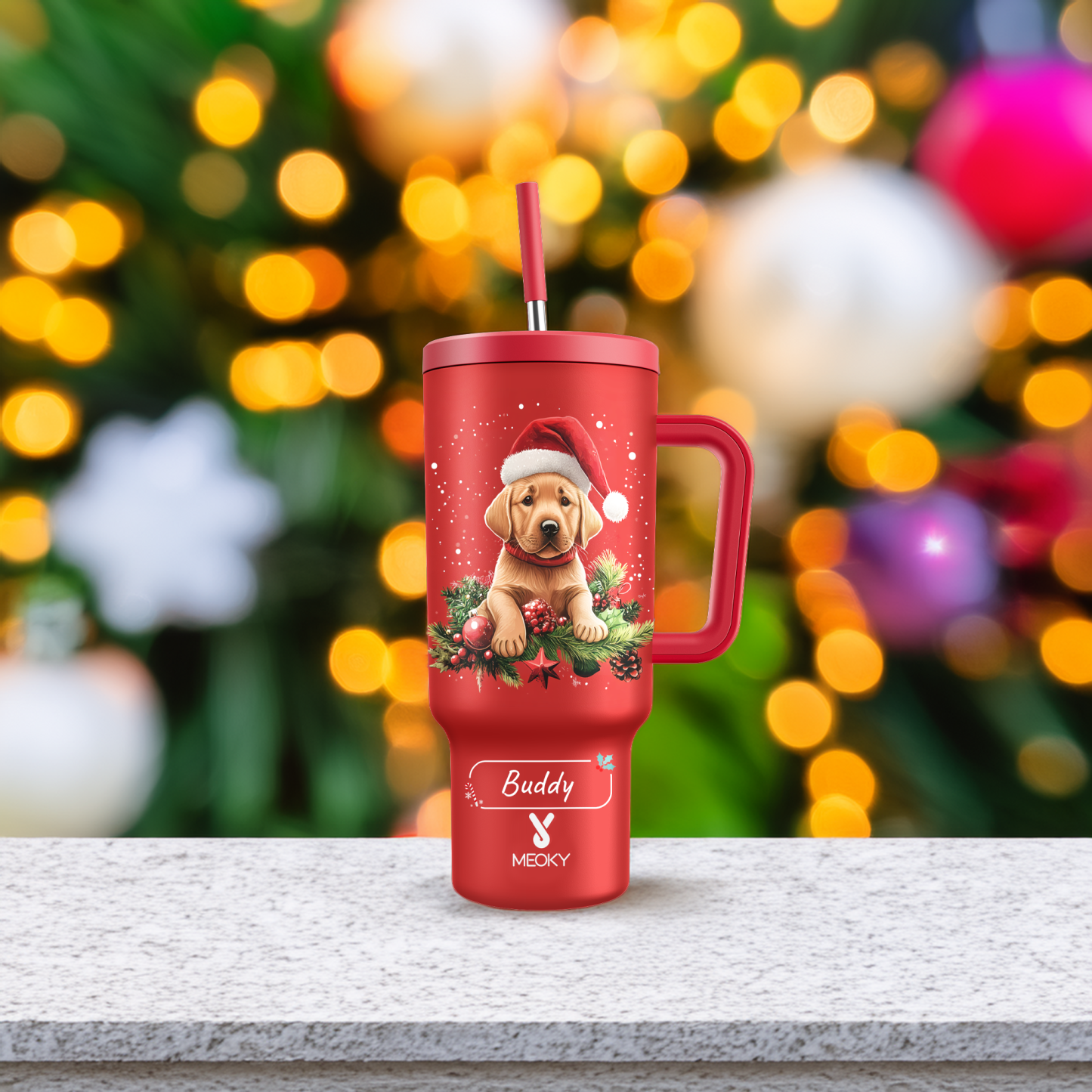 Spend Christmas With Your Funny Dog! - Customized 40oz Tumbler With Straw - Merry Christmas!