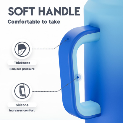 64oz water bottle straw gradient blue sky