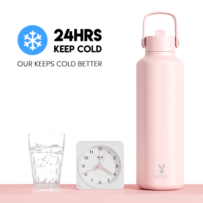24oz hexagonal water bottle pure pink