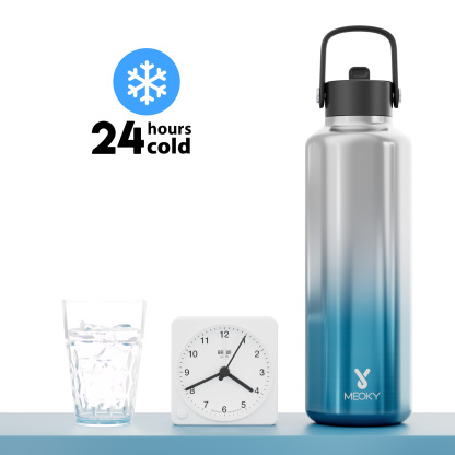 24oz hexagonal water bottle gradient blue white