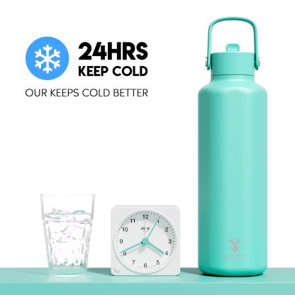 24oz hexagonal water bottle pure mint green