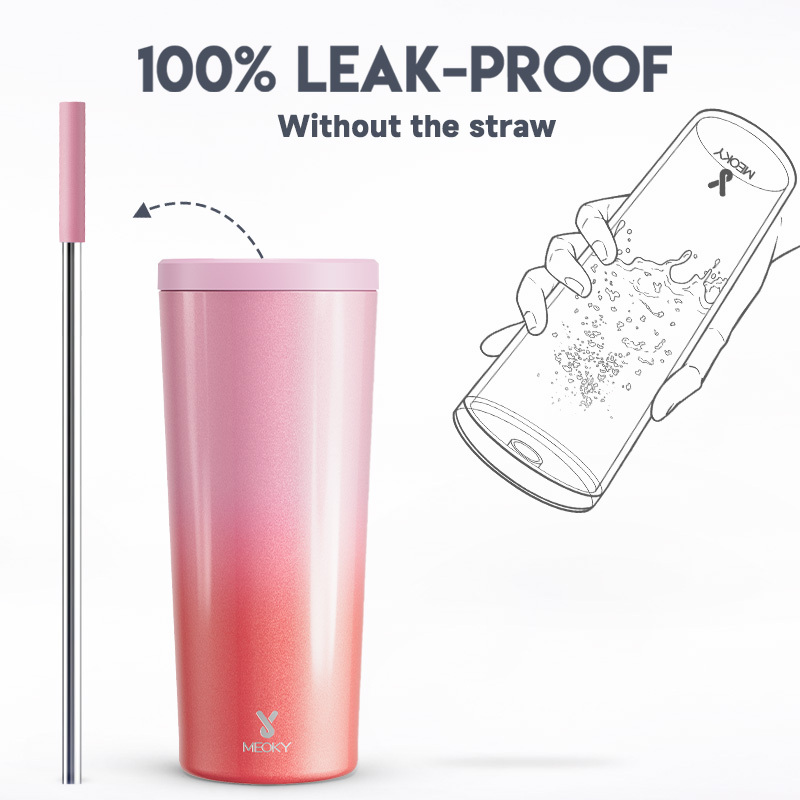 24oz cold cup straw gradient red pink