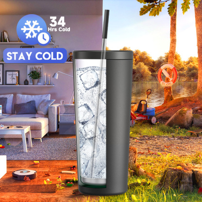 24oz cold cup straw pure black
