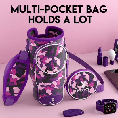 tumbler cup bag purple camouflage
