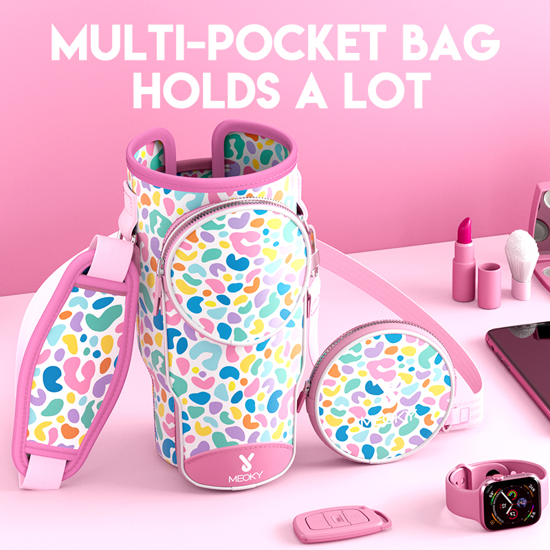 tumbler cup bag color leopard