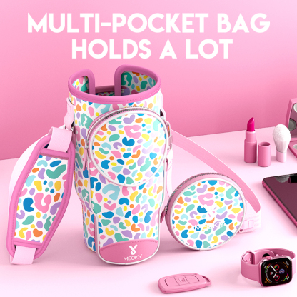 tumbler cup bag color leopard