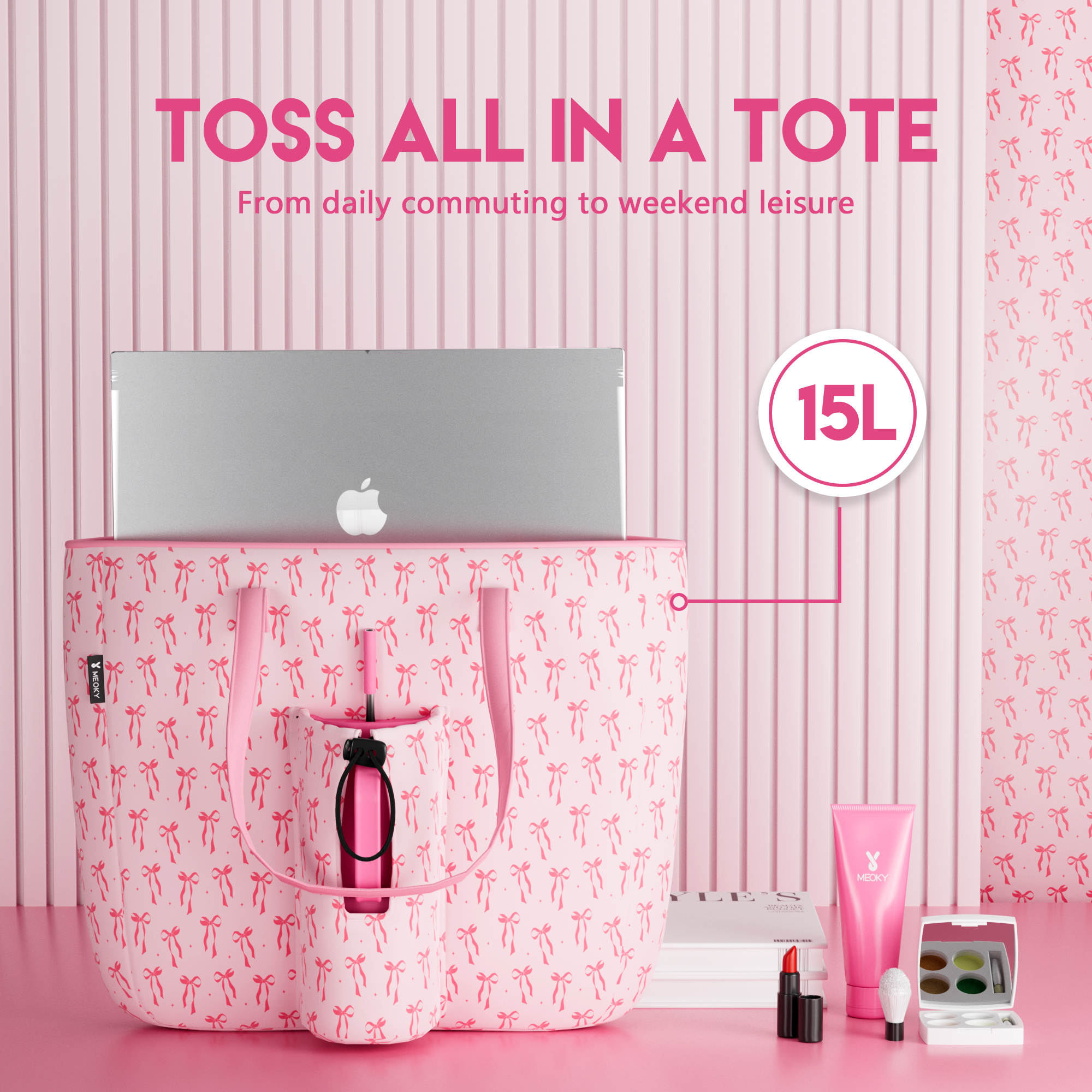 tote bag pink bow