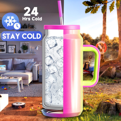 64oz water bottle straw gradient rainbow