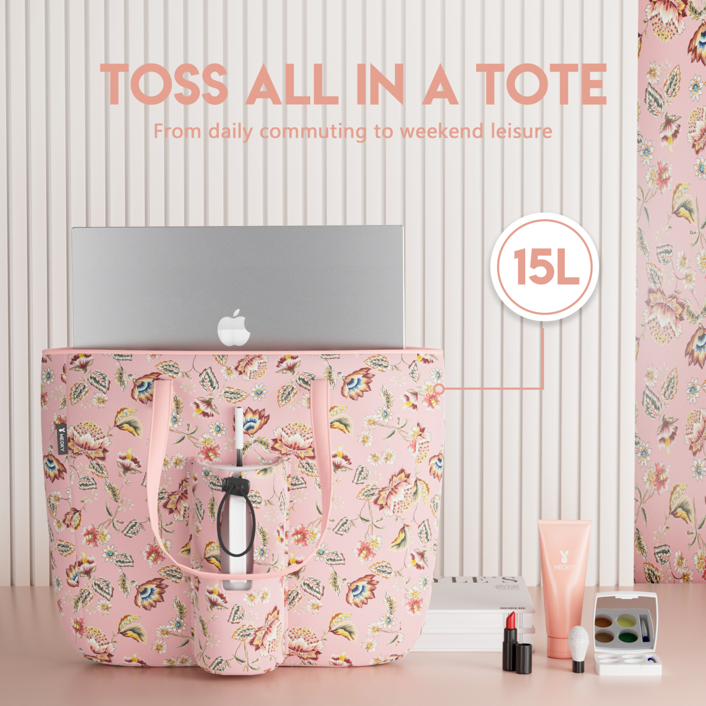 tote bag rosette pink