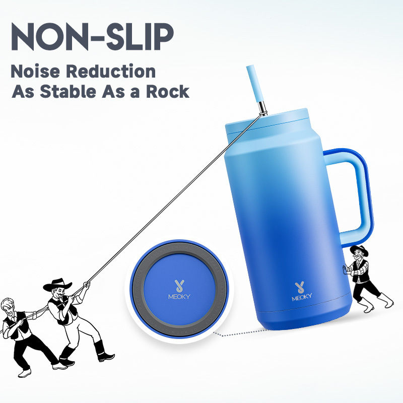 64oz water bottle straw gradient blue sky