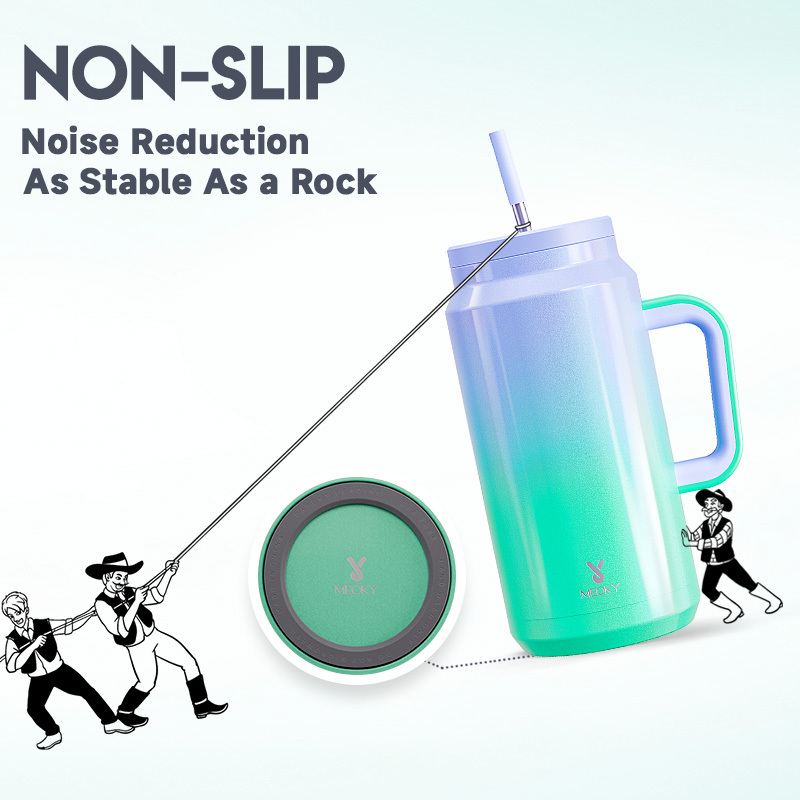 64oz water bottle straw gradient green purple