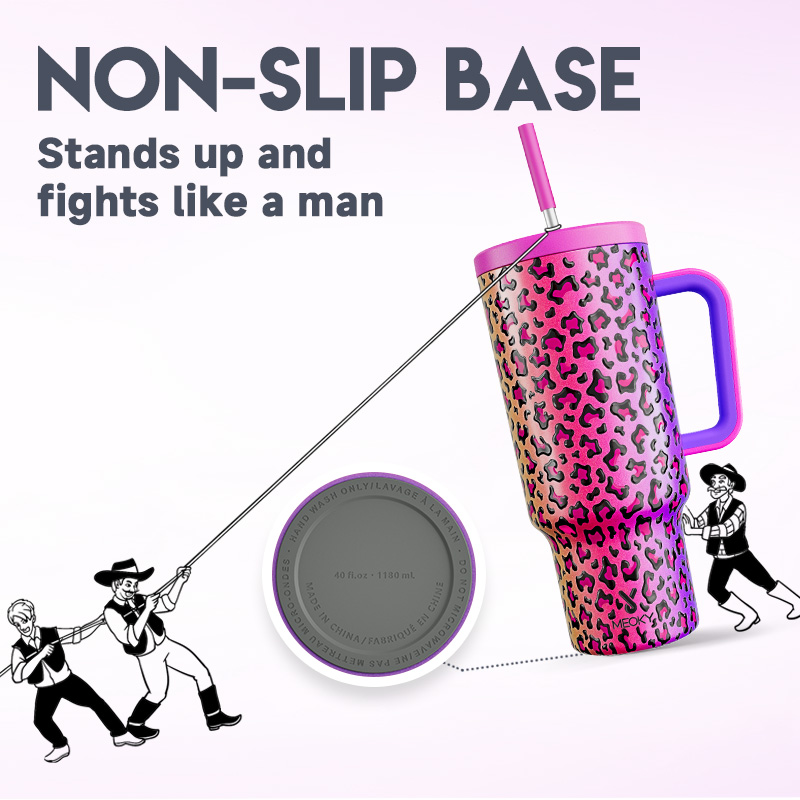 40oz Tumbler With Straw Animal Print Collection -Rainbow Leopard