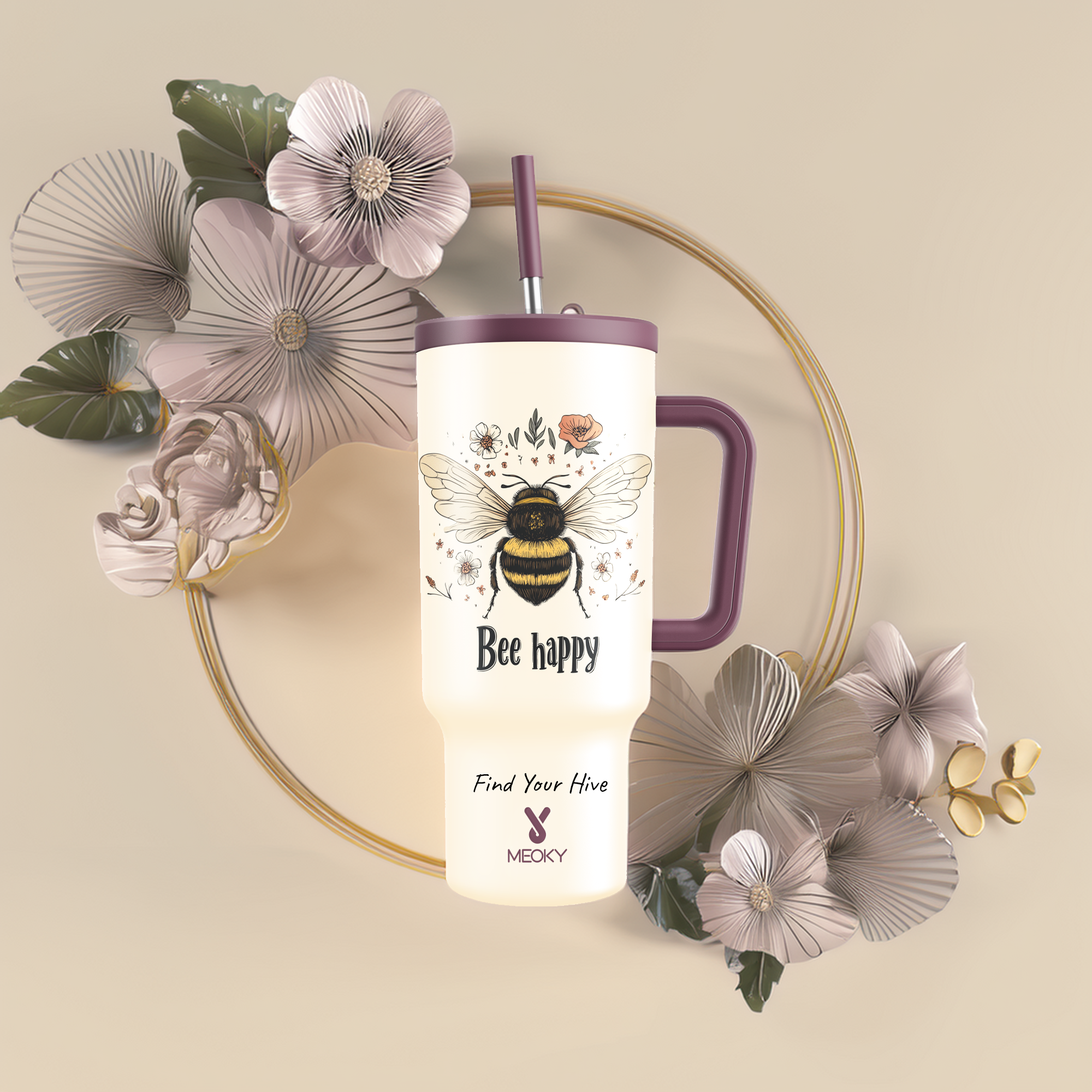 40oz Tumbler With Straw Customized - Insects Collection - Gifts for yourself, family, friends, lovers!