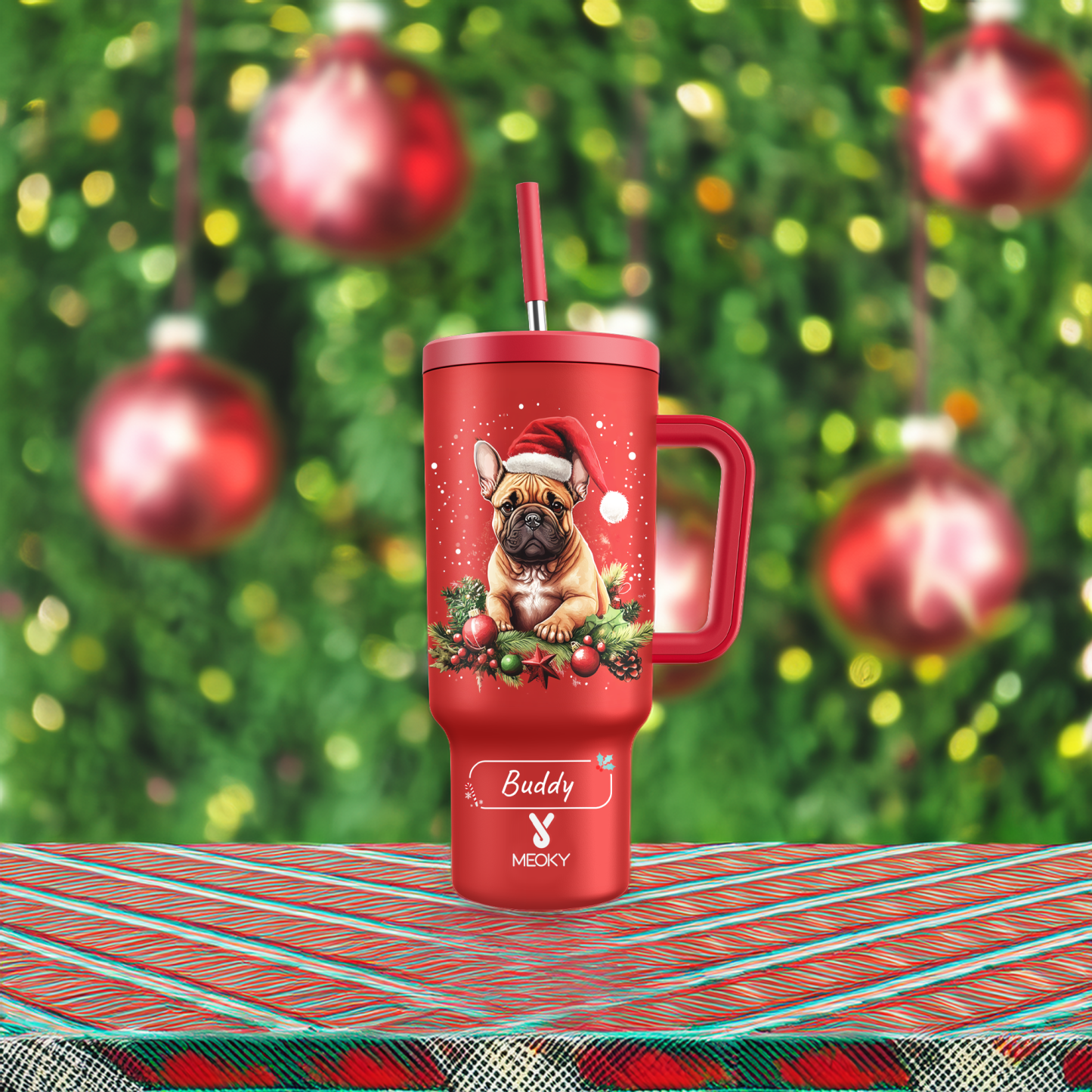 Spend Christmas With Your Funny Dog! - Customized 40oz Tumbler With Straw - Merry Christmas!
