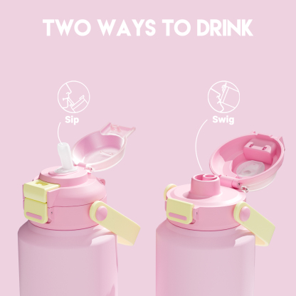14oz Insulated Water Bottle Yellow-Pink