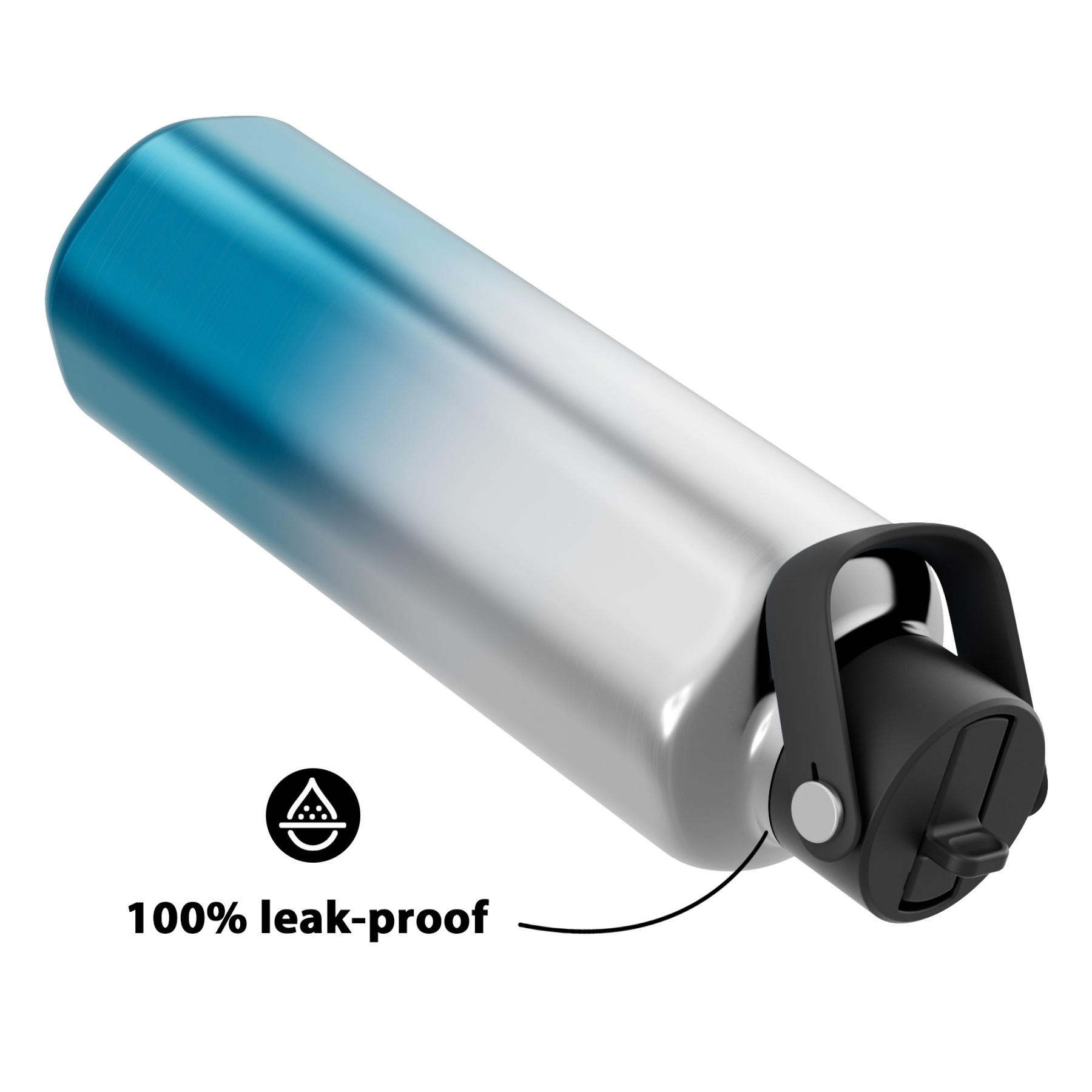 24oz hexagonal water bottle gradient blue white