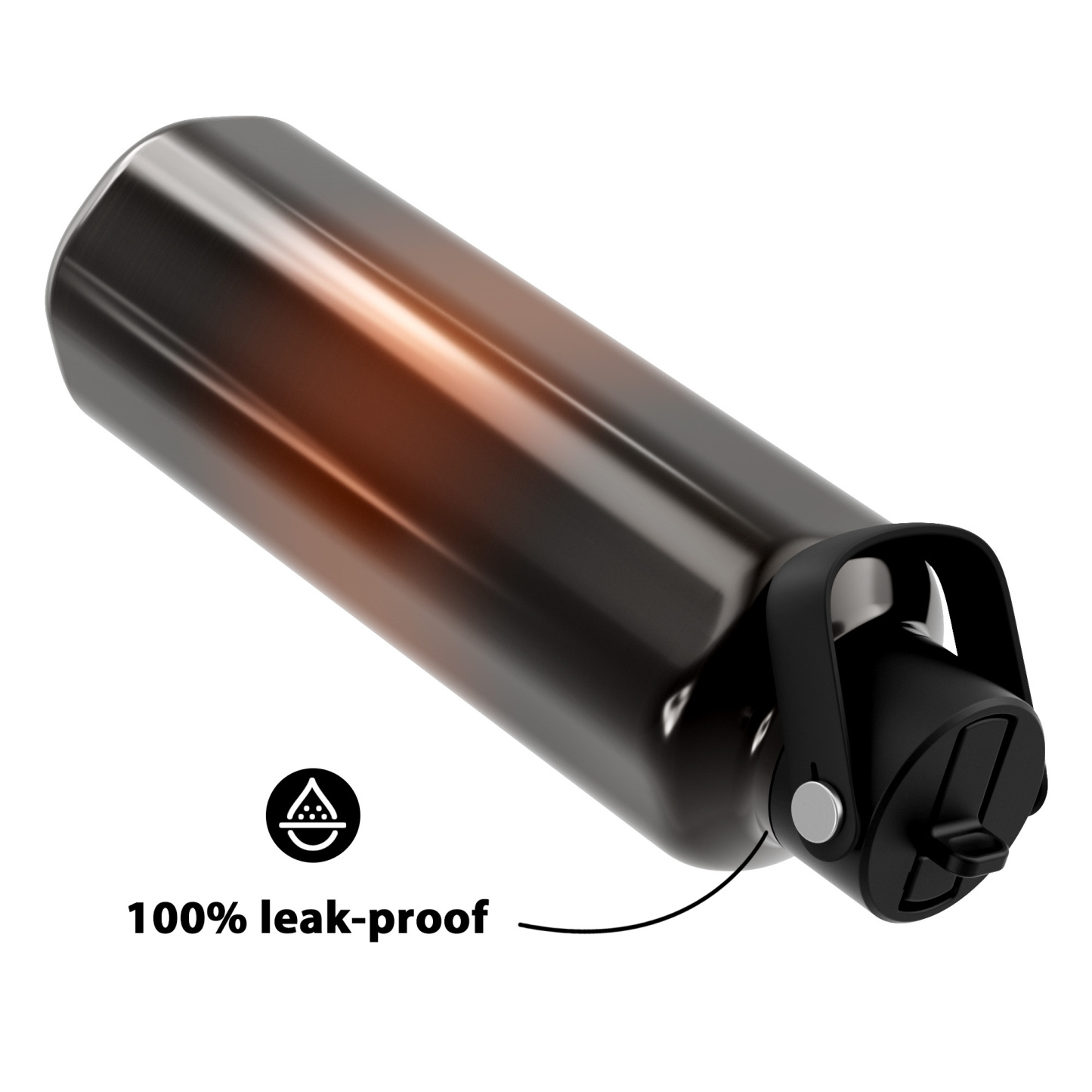 24oz hexagonal water bottle gradient black orange