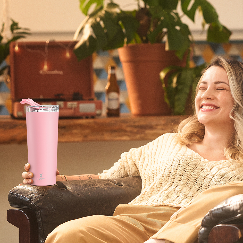 24oz cold cup 2 in 1 lid pure light pink