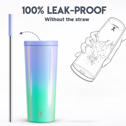 24oz cold cup straw gradient green purple