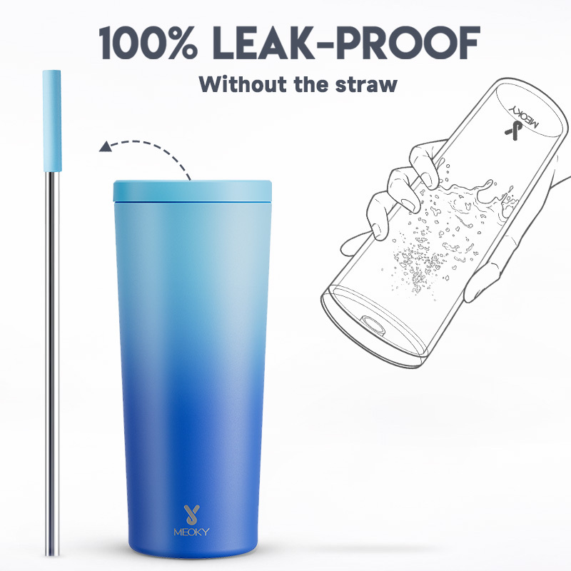 24oz cold cup straw gradient blue sky