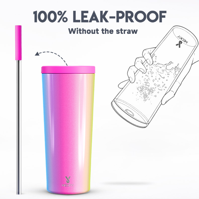 24oz cold cup straw gradient rainbow