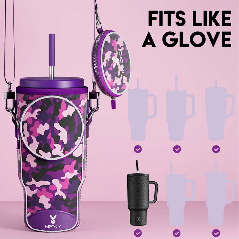 tumbler cup bag purple camouflage