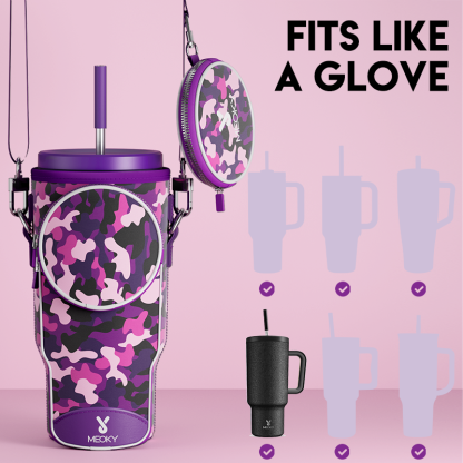 tumbler cup bag purple camouflage