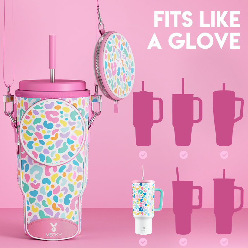 tumbler cup bag color leopard