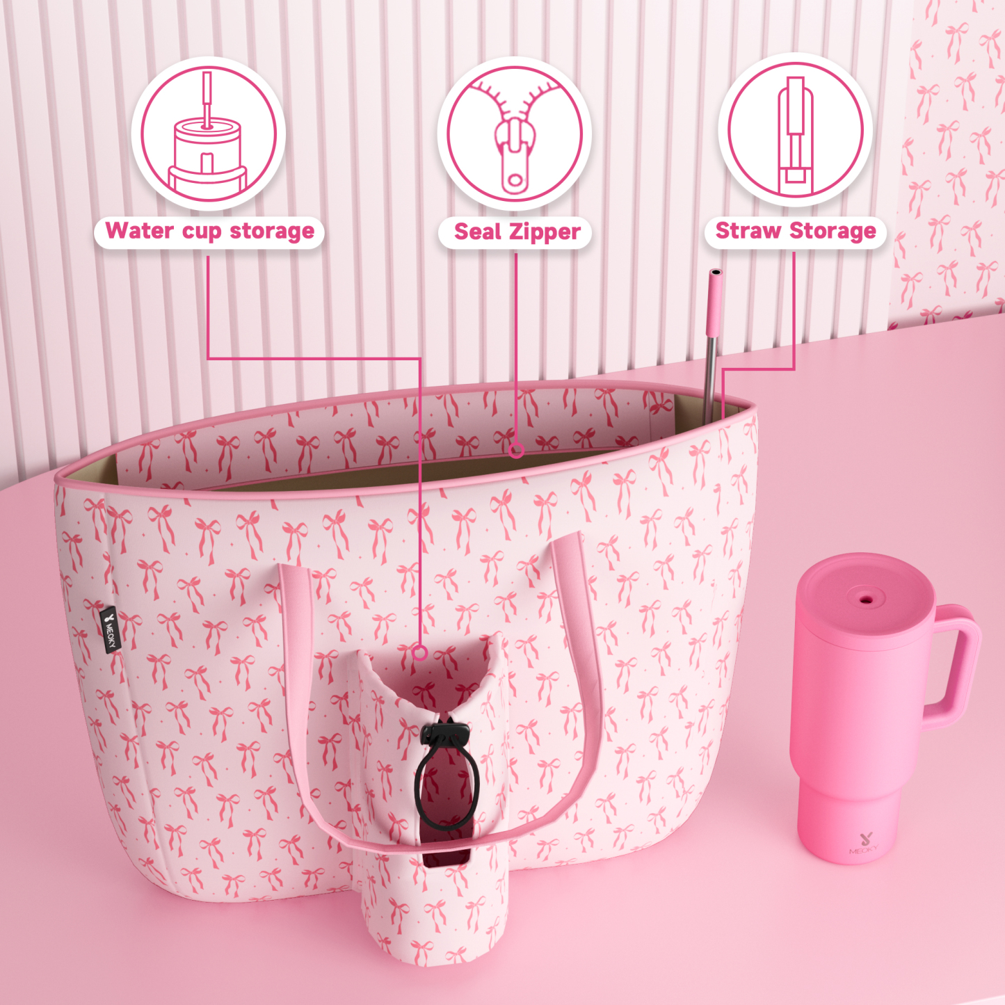 tote bag pink bow